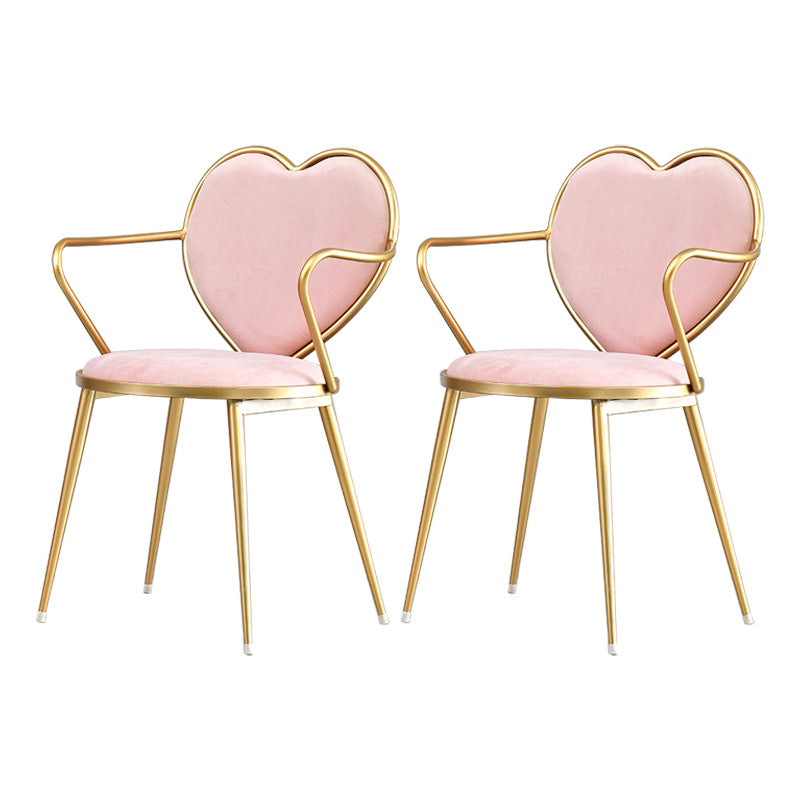 Glam Style Dining Room Chair Upholstered Dining Chair for Home Pink 2 Piece Set Clearhalo 'Dining Chairs' 'Dining Tables & Seating' 'dining_chair' 'furn' 'furn_dining_chair' 'Furniture' 'furniture_dining_chair' 'Kitchen & Dining Furniture' 5033241