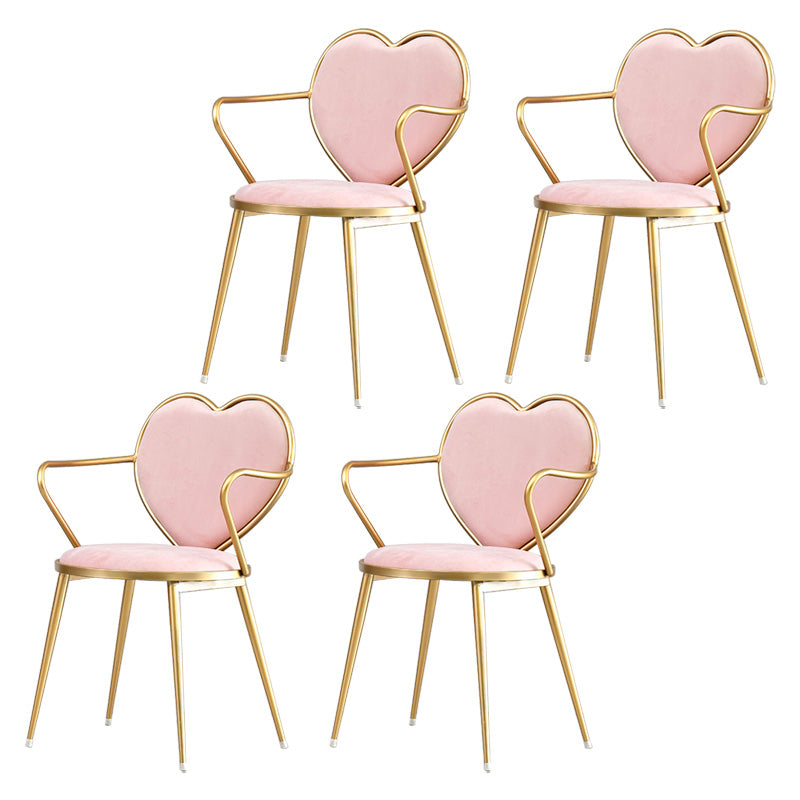 Glam Style Dining Room Chair Upholstered Dining Chair for Home Pink 4 Piece Set Clearhalo 'Dining Chairs' 'Dining Tables & Seating' 'dining_chair' 'furn' 'furn_dining_chair' 'Furniture' 'furniture_dining_chair' 'Kitchen & Dining Furniture' 5033243