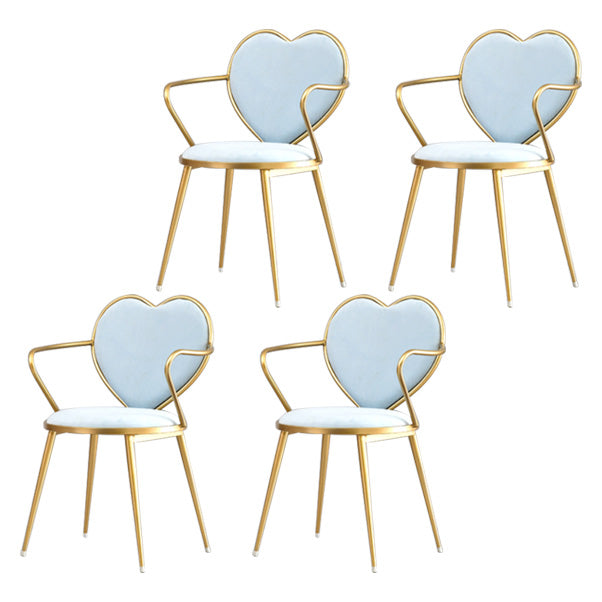Glam Style Dining Room Chair Upholstered Dining Chair for Home Blue 4 Piece Set Clearhalo 'Dining Chairs' 'Dining Tables & Seating' 'dining_chair' 'furn' 'furn_dining_chair' 'Furniture' 'furniture_dining_chair' 'Kitchen & Dining Furniture' 5033249