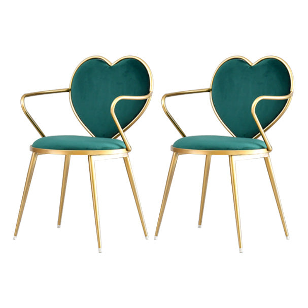 Glam Style Dining Room Chair Upholstered Dining Chair for Home Green 2 Piece Set Clearhalo 'Dining Chairs' 'Dining Tables & Seating' 'dining_chair' 'furn' 'furn_dining_chair' 'Furniture' 'furniture_dining_chair' 'Kitchen & Dining Furniture' 5033253