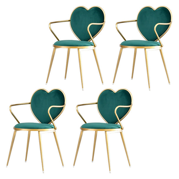 Glam Style Dining Room Chair Upholstered Dining Chair for Home Green 4 Piece Set Clearhalo 'Dining Chairs' 'Dining Tables & Seating' 'dining_chair' 'furn' 'furn_dining_chair' 'Furniture' 'furniture_dining_chair' 'Kitchen & Dining Furniture' 5033254