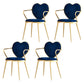 Glam Style Dining Room Chair Upholstered Dining Chair for Home Dark Blue 4 Piece Set Clearhalo 'Dining Chairs' 'Dining Tables & Seating' 'dining_chair' 'furn' 'furn_dining_chair' 'Furniture' 'furniture_dining_chair' 'Kitchen & Dining Furniture' 5033261