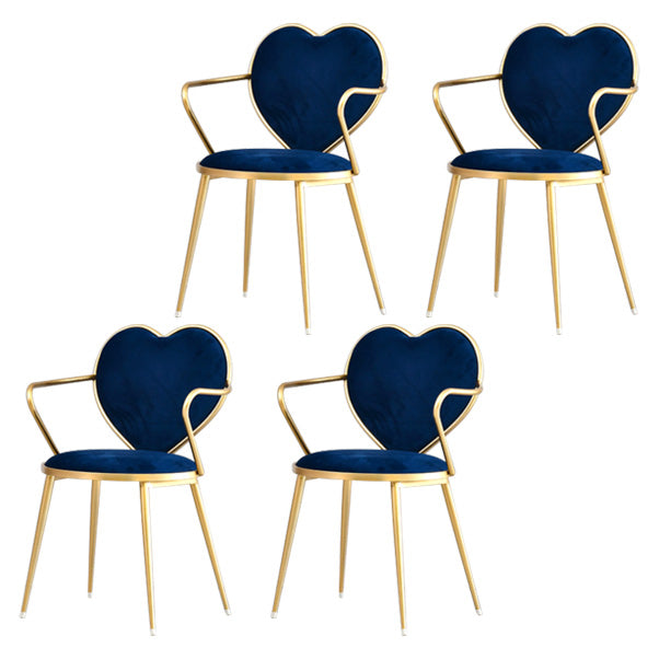 Glam Style Dining Room Chair Upholstered Dining Chair for Home Dark Blue 4 Piece Set Clearhalo 'Dining Chairs' 'Dining Tables & Seating' 'dining_chair' 'furn' 'furn_dining_chair' 'Furniture' 'furniture_dining_chair' 'Kitchen & Dining Furniture' 5033261