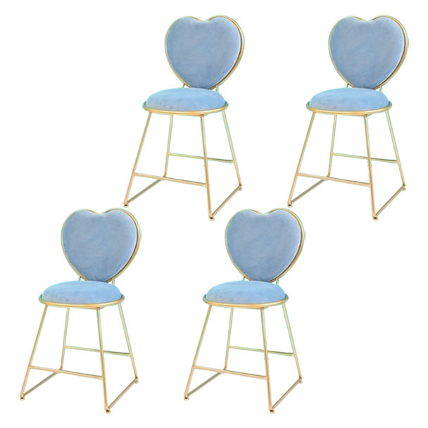 Glam Style Dining Room Chair Upholstered Dining Chair for Home Light Blue 4 Piece Set Clearhalo 'Dining Chairs' 'Dining Tables & Seating' 'dining_chair' 'furn' 'furn_dining_chair' 'Furniture' 'furniture_dining_chair' 'Kitchen & Dining Furniture' 5033273