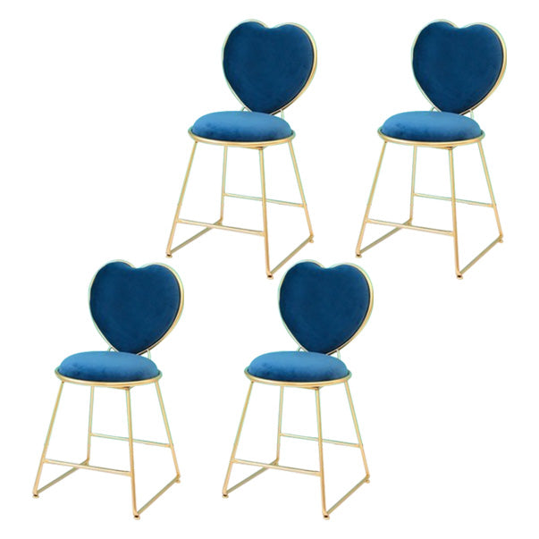 Glam Style Dining Room Chair Upholstered Dining Chair for Home Royal Blue 4 Piece Set Clearhalo 'Dining Chairs' 'Dining Tables & Seating' 'dining_chair' 'furn' 'furn_dining_chair' 'Furniture' 'furniture_dining_chair' 'Kitchen & Dining Furniture' 5033276