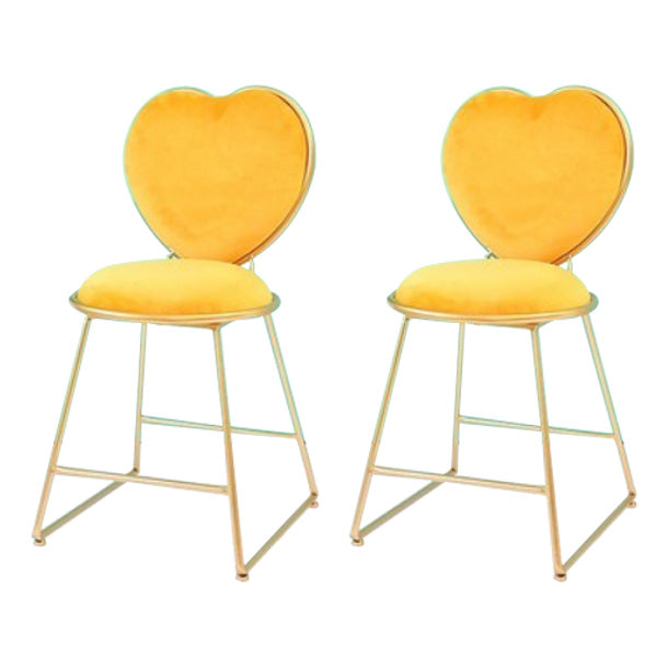 Glam Style Dining Room Chair Upholstered Dining Chair for Home Yellow 2 Piece Set Clearhalo 'Dining Chairs' 'Dining Tables & Seating' 'dining_chair' 'furn' 'furn_dining_chair' 'Furniture' 'furniture_dining_chair' 'Kitchen & Dining Furniture' 5033278
