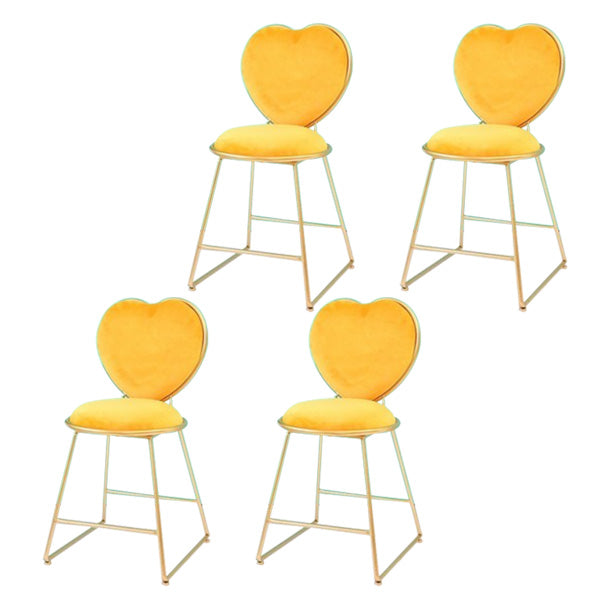 Glam Style Dining Room Chair Upholstered Dining Chair for Home Yellow 4 Piece Set Clearhalo 'Dining Chairs' 'Dining Tables & Seating' 'dining_chair' 'furn' 'furn_dining_chair' 'Furniture' 'furniture_dining_chair' 'Kitchen & Dining Furniture' 5033279