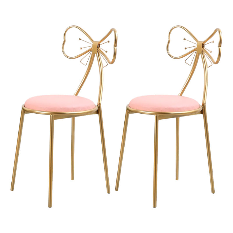 Glam Style Dining Room Chair Upholstered Dining Chair for Home Pearl Pink 2 Piece Set Clearhalo 'Dining Chairs' 'Dining Tables & Seating' 'dining_chair' 'furn' 'furn_dining_chair' 'Furniture' 'furniture_dining_chair' 'Kitchen & Dining Furniture' 5033284