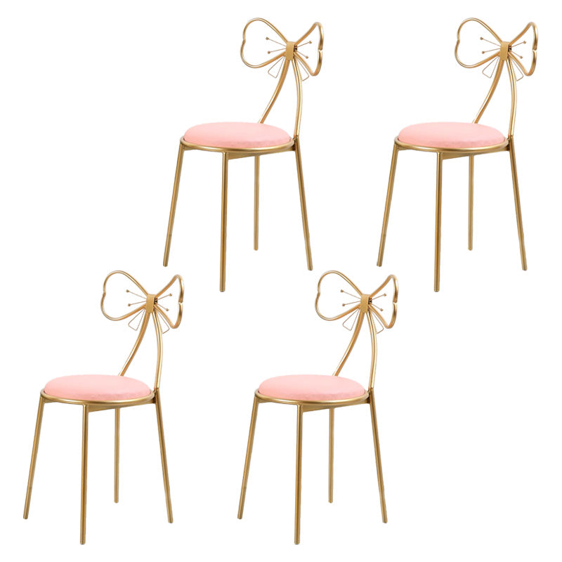 Glam Style Dining Room Chair Upholstered Dining Chair for Home Pearl Pink 4 Piece Set Clearhalo 'Dining Chairs' 'Dining Tables & Seating' 'dining_chair' 'furn' 'furn_dining_chair' 'Furniture' 'furniture_dining_chair' 'Kitchen & Dining Furniture' 5033285