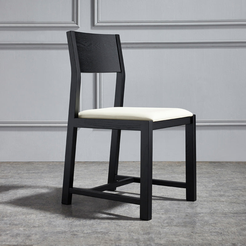 Contemporary Dining Room Dining Chairs Armless Solid Wood Kitchen Chairs Black-White 1 Piece Clearhalo 'Dining Chairs' 'Dining Tables & Seating' 'dining_chair' 'furn' 'furn_dining_chair' 'Furniture' 'furniture_dining_chair' 'Kitchen & Dining Furniture' 5033291