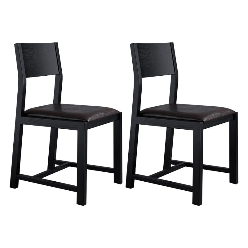 Contemporary Dining Room Dining Chairs Armless Solid Wood Kitchen Chairs Black 2 Piece Set Clearhalo 'Dining Chairs' 'Dining Tables & Seating' 'dining_chair' 'furn' 'furn_dining_chair' 'Furniture' 'furniture_dining_chair' 'Kitchen & Dining Furniture' 5033292
