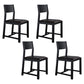 Contemporary Dining Room Dining Chairs Armless Solid Wood Kitchen Chairs Black 4 Piece Set Clearhalo 'Dining Chairs' 'Dining Tables & Seating' 'dining_chair' 'furn' 'furn_dining_chair' 'Furniture' 'furniture_dining_chair' 'Kitchen & Dining Furniture' 5033294