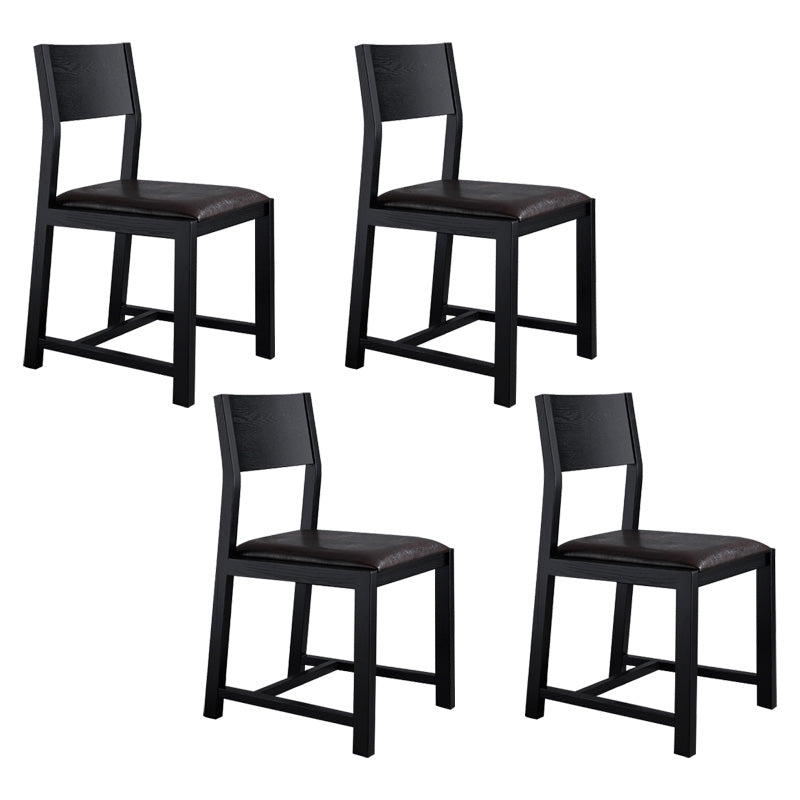Contemporary Dining Room Dining Chairs Armless Solid Wood Kitchen Chairs Black 4 Piece Set Clearhalo 'Dining Chairs' 'Dining Tables & Seating' 'dining_chair' 'furn' 'furn_dining_chair' 'Furniture' 'furniture_dining_chair' 'Kitchen & Dining Furniture' 5033294