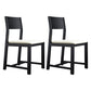 Contemporary Dining Room Dining Chairs Armless Solid Wood Kitchen Chairs Black-White 2 Piece Set Clearhalo 'Dining Chairs' 'Dining Tables & Seating' 'dining_chair' 'furn' 'furn_dining_chair' 'Furniture' 'furniture_dining_chair' 'Kitchen & Dining Furniture' 5033295
