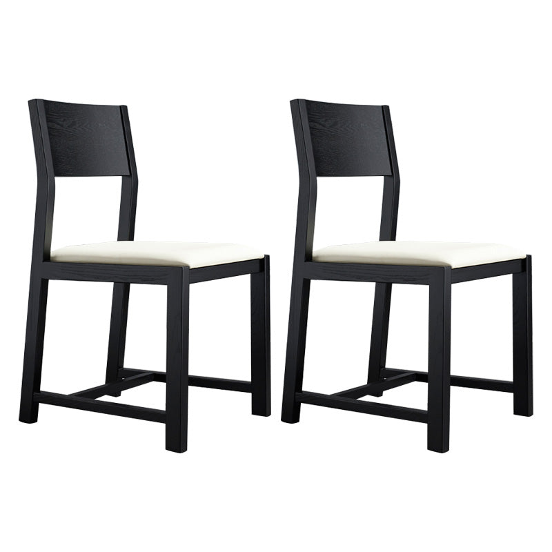 Contemporary Dining Room Dining Chairs Armless Solid Wood Kitchen Chairs Black-White 2 Piece Set Clearhalo 'Dining Chairs' 'Dining Tables & Seating' 'dining_chair' 'furn' 'furn_dining_chair' 'Furniture' 'furniture_dining_chair' 'Kitchen & Dining Furniture' 5033295