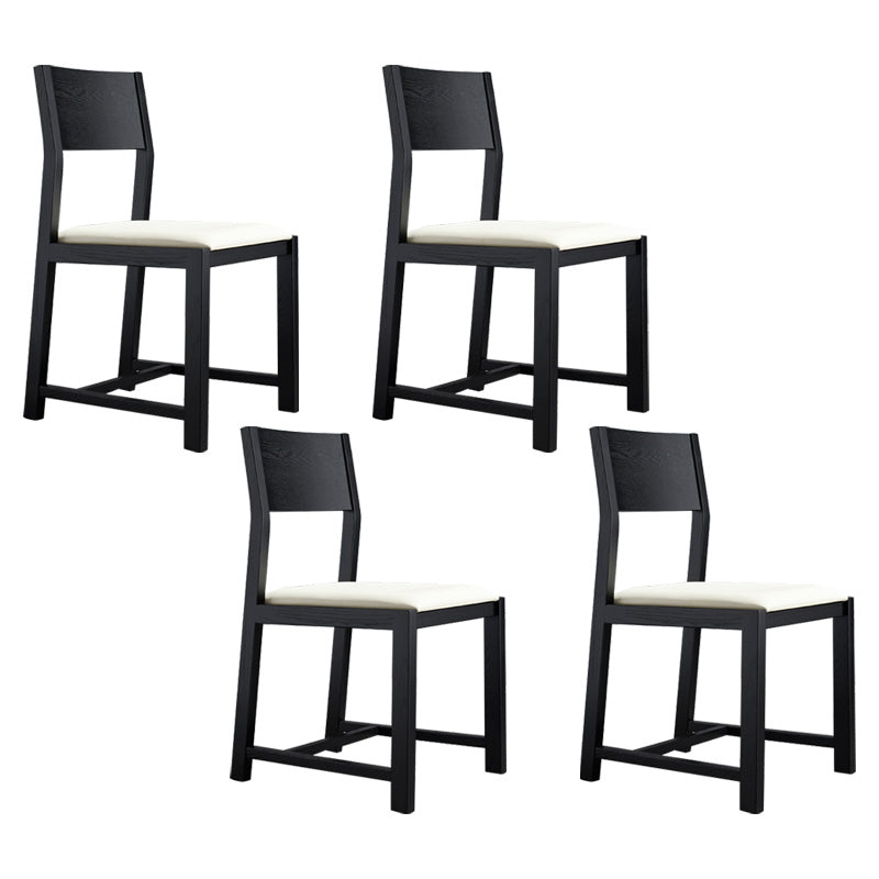 Contemporary Dining Room Dining Chairs Armless Solid Wood Kitchen Chairs Black-White 4 Piece Set Clearhalo 'Dining Chairs' 'Dining Tables & Seating' 'dining_chair' 'furn' 'furn_dining_chair' 'Furniture' 'furniture_dining_chair' 'Kitchen & Dining Furniture' 5033298