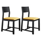 Contemporary Dining Room Dining Chairs Armless Solid Wood Kitchen Chairs Black-Yellow 2 Piece Set Clearhalo 'Dining Chairs' 'Dining Tables & Seating' 'dining_chair' 'furn' 'furn_dining_chair' 'Furniture' 'furniture_dining_chair' 'Kitchen & Dining Furniture' 5033299