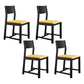 Contemporary Dining Room Dining Chairs Armless Solid Wood Kitchen Chairs Black-Yellow 4 Piece Set Clearhalo 'Dining Chairs' 'Dining Tables & Seating' 'dining_chair' 'furn' 'furn_dining_chair' 'Furniture' 'furniture_dining_chair' 'Kitchen & Dining Furniture' 5033301