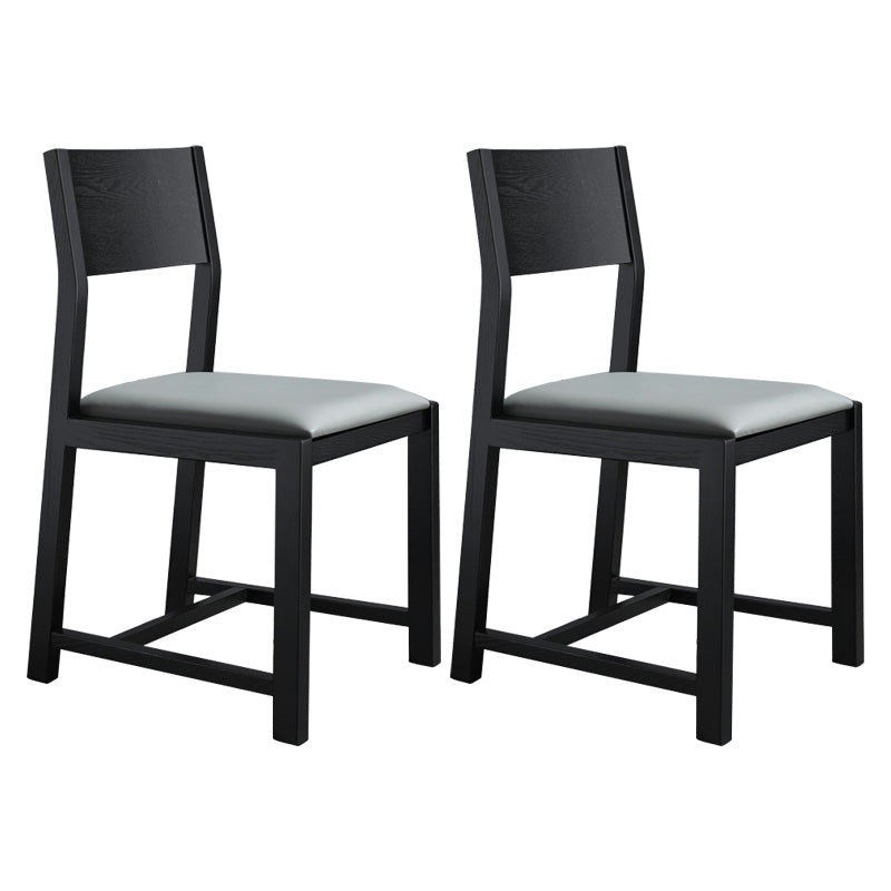 Contemporary Dining Room Dining Chairs Armless Solid Wood Kitchen Chairs Black Gray 2 Piece Set Clearhalo 'Dining Chairs' 'Dining Tables & Seating' 'dining_chair' 'furn' 'furn_dining_chair' 'Furniture' 'furniture_dining_chair' 'Kitchen & Dining Furniture' 5033306