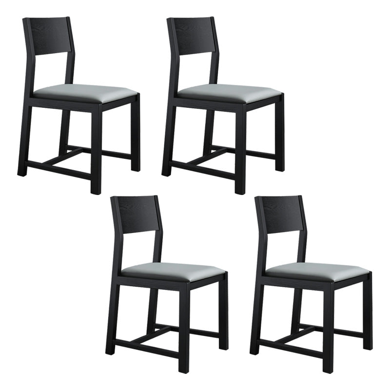 Contemporary Dining Room Dining Chairs Armless Solid Wood Kitchen Chairs Black Gray 4 Piece Set Clearhalo 'Dining Chairs' 'Dining Tables & Seating' 'dining_chair' 'furn' 'furn_dining_chair' 'Furniture' 'furniture_dining_chair' 'Kitchen & Dining Furniture' 5033307