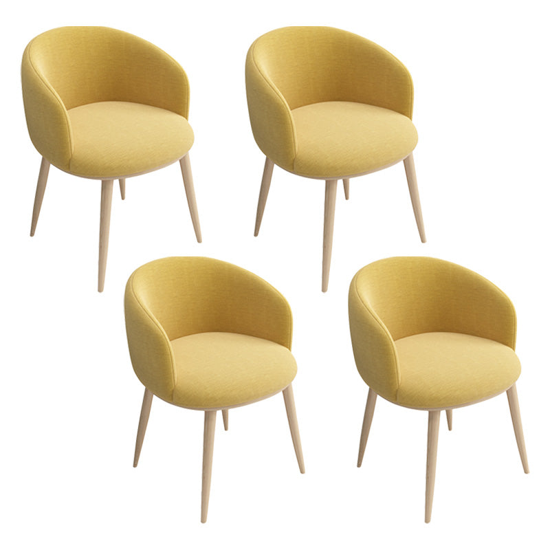 Glam 16.5" Wide Arm Chair Parsons Dining Chair for Dining Room Yellow Cotton 4 Piece Set Clearhalo 'Dining Chairs' 'Dining Tables & Seating' 'dining_chair' 'furn' 'furn_dining_chair' 'Furniture' 'furniture_dining_chair' 'Kitchen & Dining Furniture' 5033318