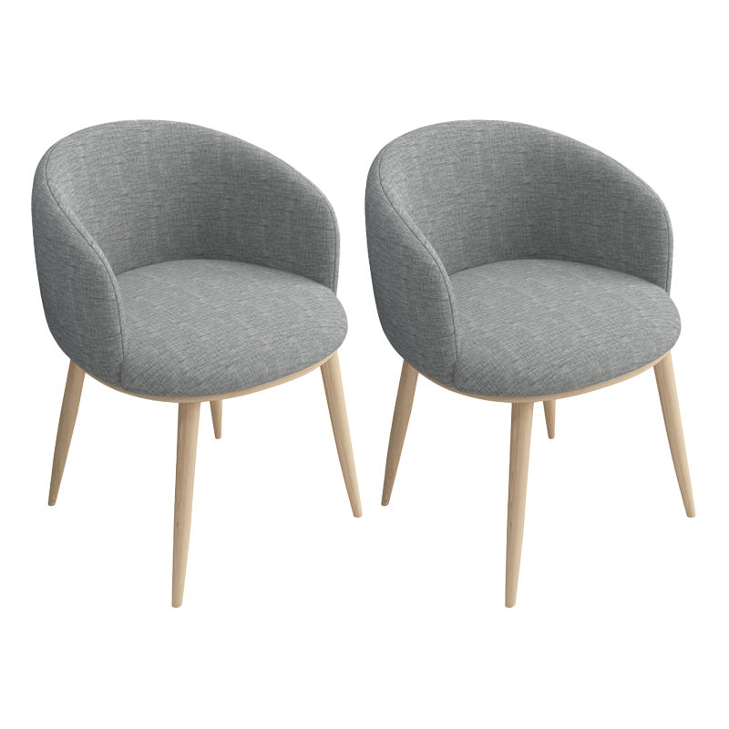 Glam 16.5" Wide Arm Chair Parsons Dining Chair for Dining Room Light Gray Cotton 2 Piece Set Clearhalo 'Dining Chairs' 'Dining Tables & Seating' 'dining_chair' 'furn' 'furn_dining_chair' 'Furniture' 'furniture_dining_chair' 'Kitchen & Dining Furniture' 5033325