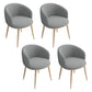 Glam 16.5" Wide Arm Chair Parsons Dining Chair for Dining Room Light Gray Cotton 4 Piece Set Clearhalo 'Dining Chairs' 'Dining Tables & Seating' 'dining_chair' 'furn' 'furn_dining_chair' 'Furniture' 'furniture_dining_chair' 'Kitchen & Dining Furniture' 5033326