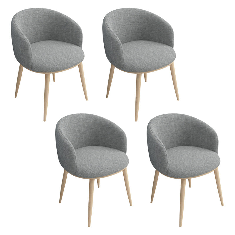 Glam 16.5" Wide Arm Chair Parsons Dining Chair for Dining Room Light Gray Cotton 4 Piece Set Clearhalo 'Dining Chairs' 'Dining Tables & Seating' 'dining_chair' 'furn' 'furn_dining_chair' 'Furniture' 'furniture_dining_chair' 'Kitchen & Dining Furniture' 5033326