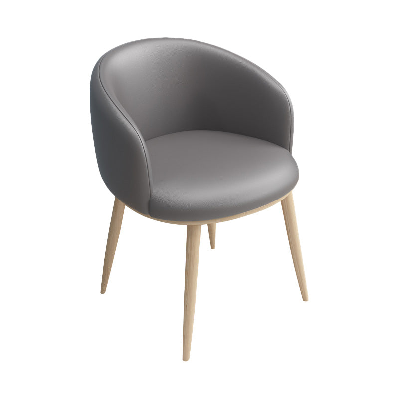 Glam 16.5" Wide Arm Chair Parsons Dining Chair for Dining Room Dark Gray Leather 1 Piece Clearhalo 'Dining Chairs' 'Dining Tables & Seating' 'dining_chair' 'furn' 'furn_dining_chair' 'Furniture' 'furniture_dining_chair' 'Kitchen & Dining Furniture' 5033327