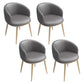 Glam 16.5" Wide Arm Chair Parsons Dining Chair for Dining Room Dark Gray Leather 4 Piece Set Clearhalo 'Dining Chairs' 'Dining Tables & Seating' 'dining_chair' 'furn' 'furn_dining_chair' 'Furniture' 'furniture_dining_chair' 'Kitchen & Dining Furniture' 5033329