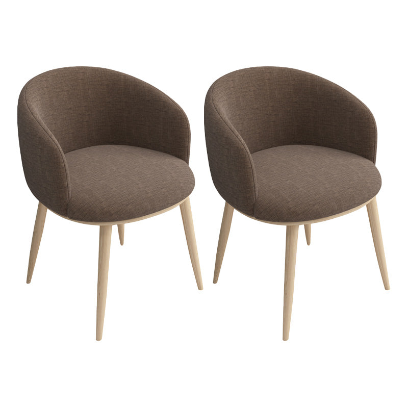 Glam 16.5" Wide Arm Chair Parsons Dining Chair for Dining Room Off-White Cotton 2 Piece Set Clearhalo 'Dining Chairs' 'Dining Tables & Seating' 'dining_chair' 'furn' 'furn_dining_chair' 'Furniture' 'furniture_dining_chair' 'Kitchen & Dining Furniture' 5033331