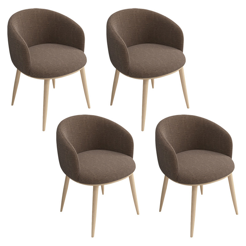 Glam 16.5" Wide Arm Chair Parsons Dining Chair for Dining Room Off-White Cotton 4 Piece Set Clearhalo 'Dining Chairs' 'Dining Tables & Seating' 'dining_chair' 'furn' 'furn_dining_chair' 'Furniture' 'furniture_dining_chair' 'Kitchen & Dining Furniture' 5033332