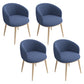 Glam 16.5" Wide Arm Chair Parsons Dining Chair for Dining Room Blue Cotton 4 Piece Set Clearhalo 'Dining Chairs' 'Dining Tables & Seating' 'dining_chair' 'furn' 'furn_dining_chair' 'Furniture' 'furniture_dining_chair' 'Kitchen & Dining Furniture' 5033335