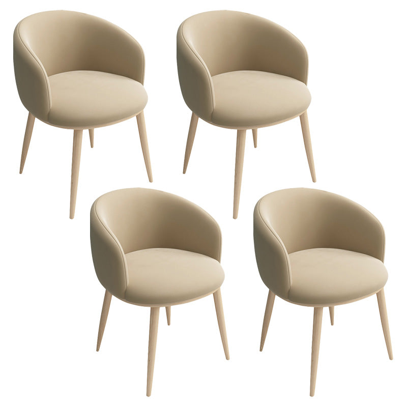 Glam 16.5" Wide Arm Chair Parsons Dining Chair for Dining Room Khaki Velvet 4 Piece Set Clearhalo 'Dining Chairs' 'Dining Tables & Seating' 'dining_chair' 'furn' 'furn_dining_chair' 'Furniture' 'furniture_dining_chair' 'Kitchen & Dining Furniture' 5033338