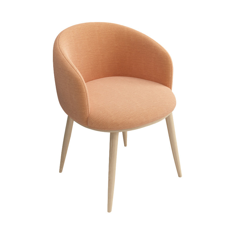 Glam 16.5" Wide Arm Chair Parsons Dining Chair for Dining Room Orange Cotton 1 Piece Clearhalo 'Dining Chairs' 'Dining Tables & Seating' 'dining_chair' 'furn' 'furn_dining_chair' 'Furniture' 'furniture_dining_chair' 'Kitchen & Dining Furniture' 5033339