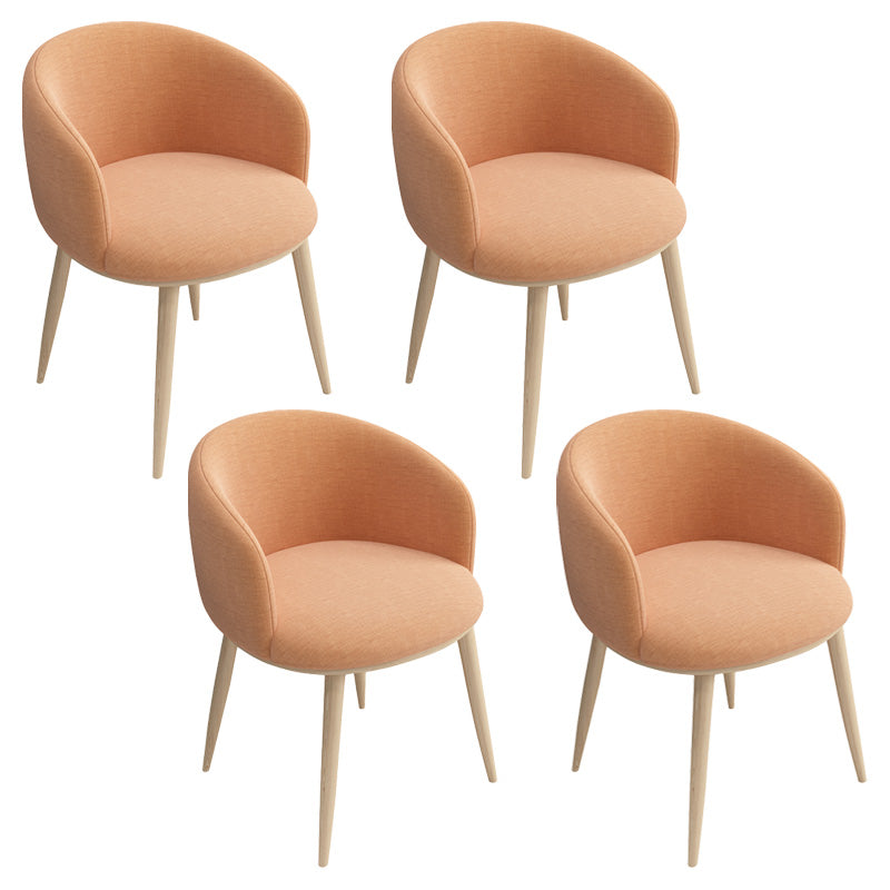 Glam 16.5" Wide Arm Chair Parsons Dining Chair for Dining Room Orange Cotton 4 Piece Set Clearhalo 'Dining Chairs' 'Dining Tables & Seating' 'dining_chair' 'furn' 'furn_dining_chair' 'Furniture' 'furniture_dining_chair' 'Kitchen & Dining Furniture' 5033341