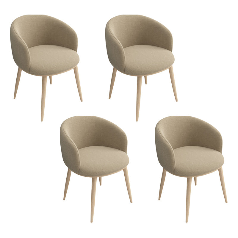 Glam 16.5" Wide Arm Chair Parsons Dining Chair for Dining Room Khaki Cotton 4 Piece Set Clearhalo 'Dining Chairs' 'Dining Tables & Seating' 'dining_chair' 'furn' 'furn_dining_chair' 'Furniture' 'furniture_dining_chair' 'Kitchen & Dining Furniture' 5033350