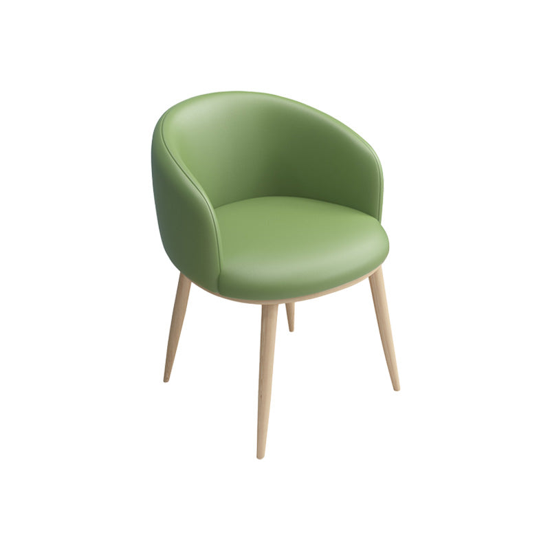 Glam 16.5" Wide Arm Chair Parsons Dining Chair for Dining Room Army Green Leather 1 Piece Clearhalo 'Dining Chairs' 'Dining Tables & Seating' 'dining_chair' 'furn' 'furn_dining_chair' 'Furniture' 'furniture_dining_chair' 'Kitchen & Dining Furniture' 5033351