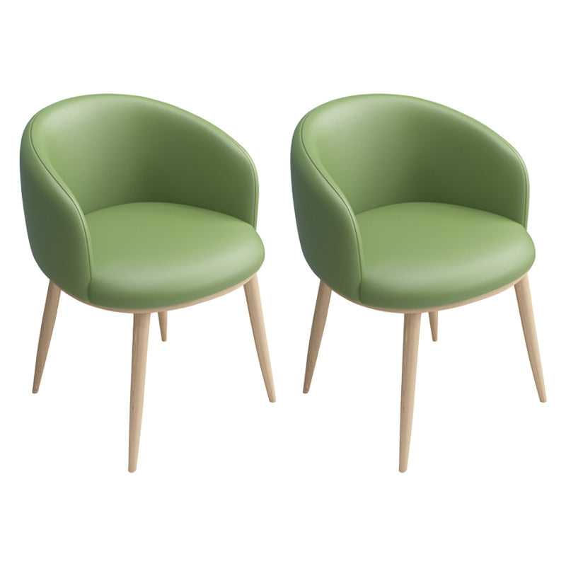 Glam 16.5" Wide Arm Chair Parsons Dining Chair for Dining Room Army Green Leather 2 Piece Set Clearhalo 'Dining Chairs' 'Dining Tables & Seating' 'dining_chair' 'furn' 'furn_dining_chair' 'Furniture' 'furniture_dining_chair' 'Kitchen & Dining Furniture' 5033352