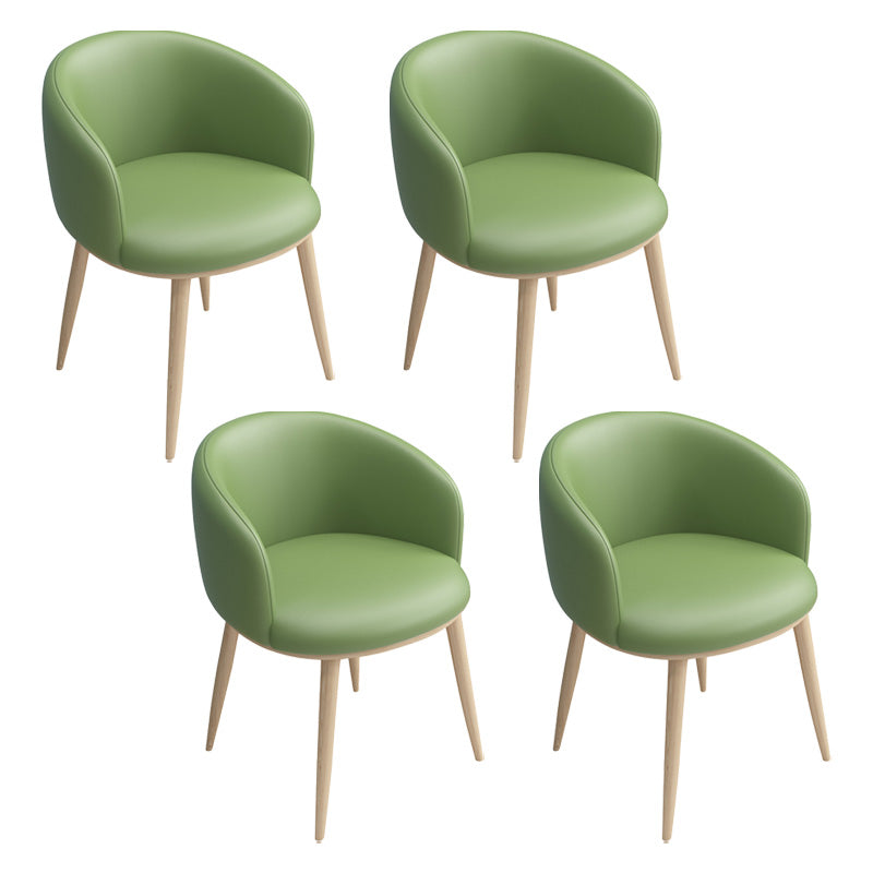 Glam 16.5" Wide Arm Chair Parsons Dining Chair for Dining Room Army Green Leather 4 Piece Set Clearhalo 'Dining Chairs' 'Dining Tables & Seating' 'dining_chair' 'furn' 'furn_dining_chair' 'Furniture' 'furniture_dining_chair' 'Kitchen & Dining Furniture' 5033353