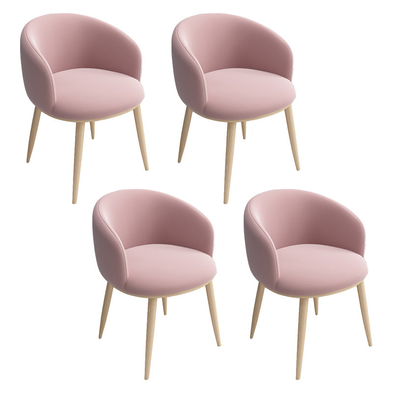 Glam 16.5" Wide Arm Chair Parsons Dining Chair for Dining Room Pink Velvet 4 Piece Set Clearhalo 'Dining Chairs' 'Dining Tables & Seating' 'dining_chair' 'furn' 'furn_dining_chair' 'Furniture' 'furniture_dining_chair' 'Kitchen & Dining Furniture' 5033356