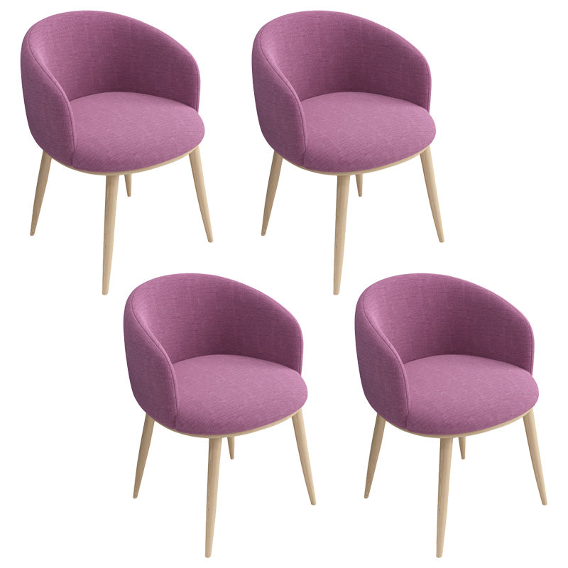 Glam 16.5" Wide Arm Chair Parsons Dining Chair for Dining Room Rose Red Cotton 4 Piece Set Clearhalo 'Dining Chairs' 'Dining Tables & Seating' 'dining_chair' 'furn' 'furn_dining_chair' 'Furniture' 'furniture_dining_chair' 'Kitchen & Dining Furniture' 5033359