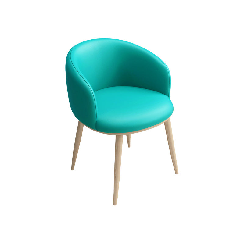 Glam 16.5" Wide Arm Chair Parsons Dining Chair for Dining Room Aqua Leather 1 Piece Clearhalo 'Dining Chairs' 'Dining Tables & Seating' 'dining_chair' 'furn' 'furn_dining_chair' 'Furniture' 'furniture_dining_chair' 'Kitchen & Dining Furniture' 5033378