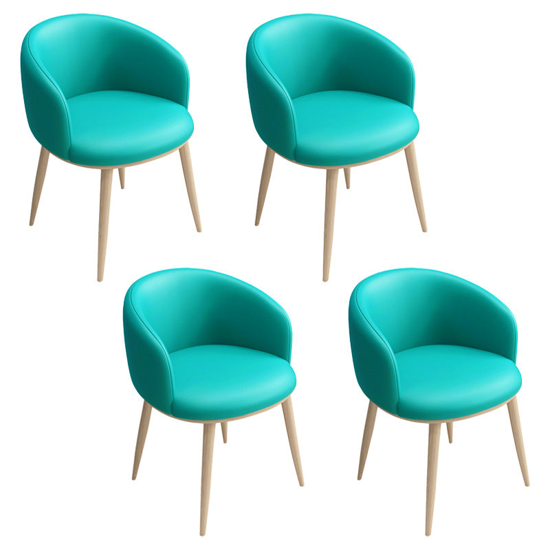 Glam 16.5" Wide Arm Chair Parsons Dining Chair for Dining Room Aqua Leather 4 Piece Set Clearhalo 'Dining Chairs' 'Dining Tables & Seating' 'dining_chair' 'furn' 'furn_dining_chair' 'Furniture' 'furniture_dining_chair' 'Kitchen & Dining Furniture' 5033380
