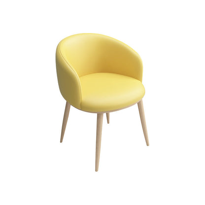 Glam 16.5" Wide Arm Chair Parsons Dining Chair for Dining Room Yellow Leather 1 Piece Clearhalo 'Dining Chairs' 'Dining Tables & Seating' 'dining_chair' 'furn' 'furn_dining_chair' 'Furniture' 'furniture_dining_chair' 'Kitchen & Dining Furniture' 5033381
