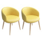 Glam 16.5" Wide Arm Chair Parsons Dining Chair for Dining Room Yellow Leather 2 Piece Set Clearhalo 'Dining Chairs' 'Dining Tables & Seating' 'dining_chair' 'furn' 'furn_dining_chair' 'Furniture' 'furniture_dining_chair' 'Kitchen & Dining Furniture' 5033382