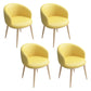 Glam 16.5" Wide Arm Chair Parsons Dining Chair for Dining Room Yellow Leather 4 Piece Set Clearhalo 'Dining Chairs' 'Dining Tables & Seating' 'dining_chair' 'furn' 'furn_dining_chair' 'Furniture' 'furniture_dining_chair' 'Kitchen & Dining Furniture' 5033383