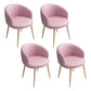 Glam 16.5" Wide Arm Chair Parsons Dining Chair for Dining Room Pink Leather 4 Piece Set Clearhalo 'Dining Chairs' 'Dining Tables & Seating' 'dining_chair' 'furn' 'furn_dining_chair' 'Furniture' 'furniture_dining_chair' 'Kitchen & Dining Furniture' 5033386