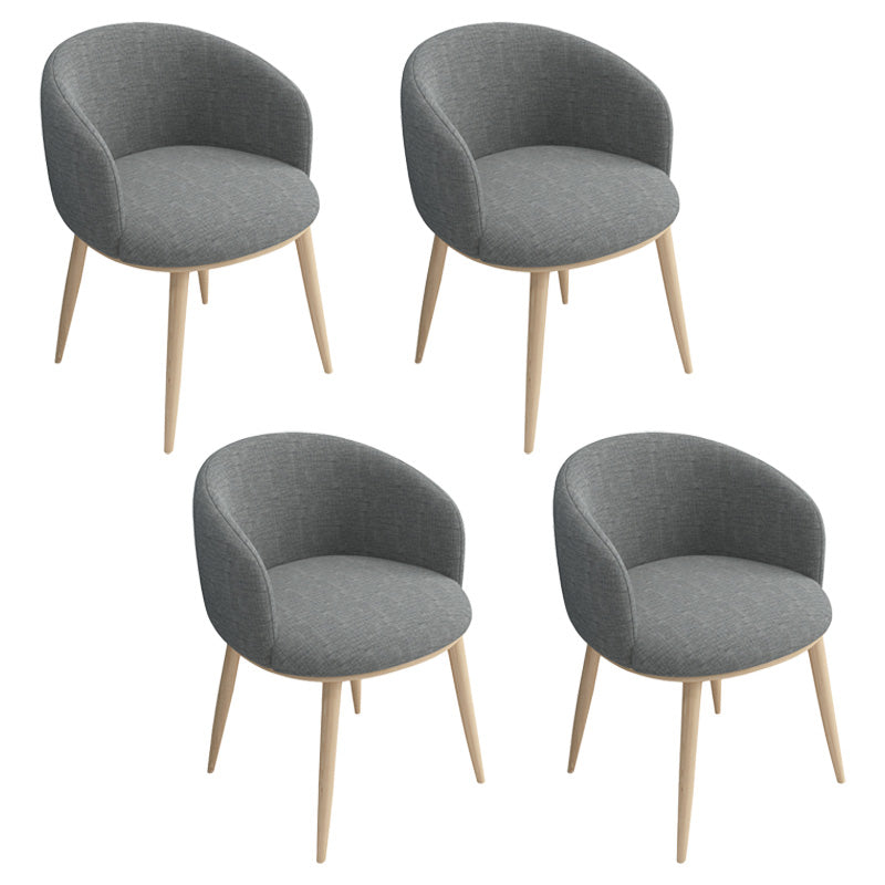 Glam 16.5" Wide Arm Chair Parsons Dining Chair for Dining Room Dark Gray Cotton 4 Piece Set Clearhalo 'Dining Chairs' 'Dining Tables & Seating' 'dining_chair' 'furn' 'furn_dining_chair' 'Furniture' 'furniture_dining_chair' 'Kitchen & Dining Furniture' 5033389
