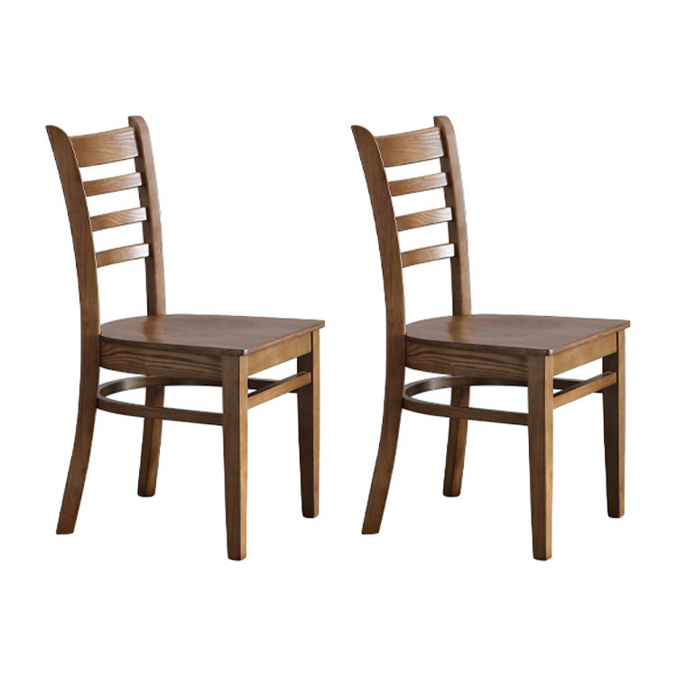 Modern Armless Dining Chairs Wooden Side Kitchen Chairs for Home Walnut 2 Piece Set Clearhalo 'Dining Chairs' 'Dining Tables & Seating' 'dining_chair' 'furn' 'furn_dining_chair' 'Furniture' 'furniture_dining_chair' 'Kitchen & Dining Furniture' 5033392
